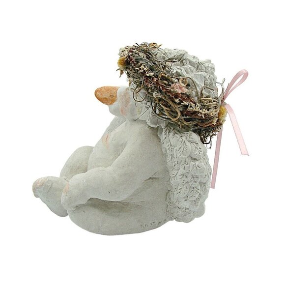 Vintage Handcrafted Cherub Angel and Goose Duck Figurine Cast Art By Kristin '91 - Picture 5 of 13